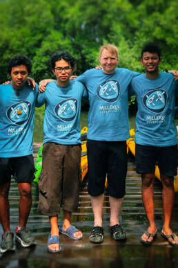 Millekul team with branded t-shirts